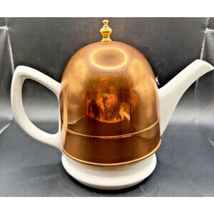 Ceramic Teapot With Insulated Copper Thermal Cover, Genin Trudeau, Canada, MCM